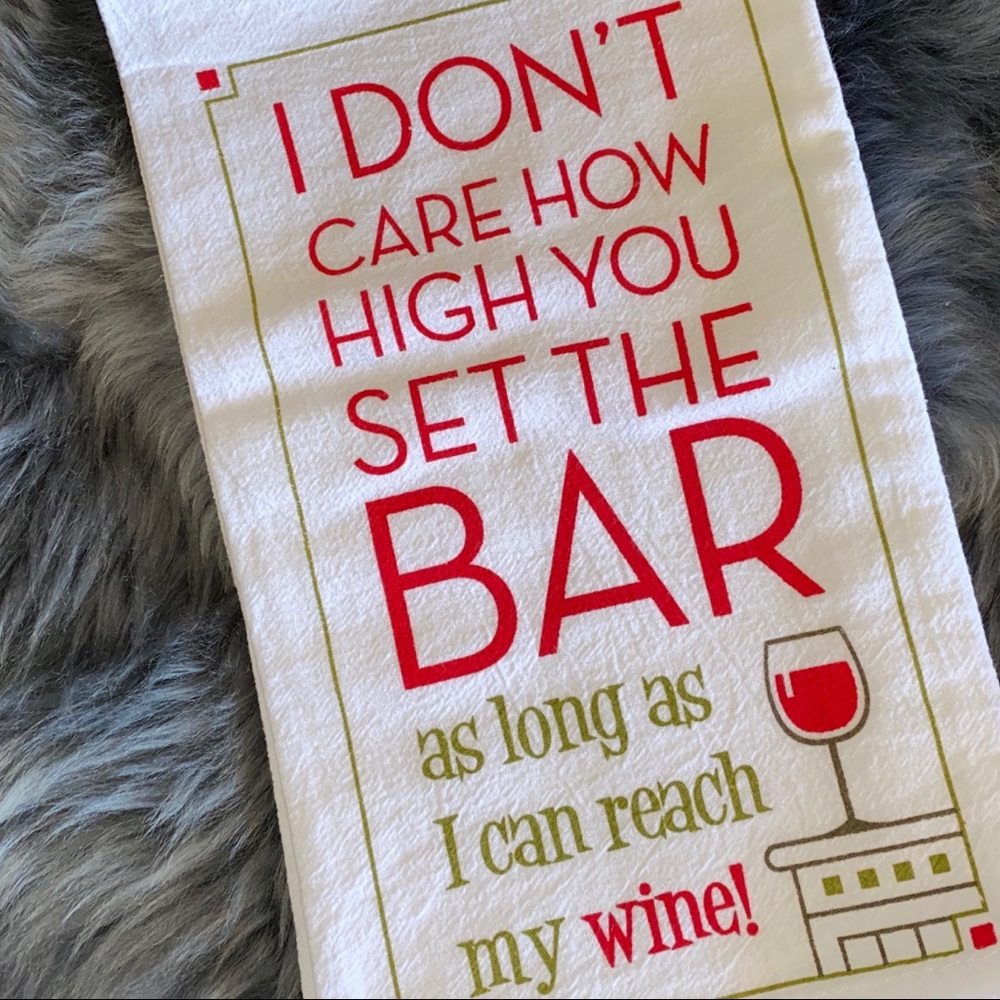 Wine Theme Flour Sack Kitchen Towel -Set Bar High